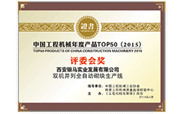 2015年银马全自动砌块生产线荣获top50奖 2015年银马全自动砌块生产线荣获top50奖